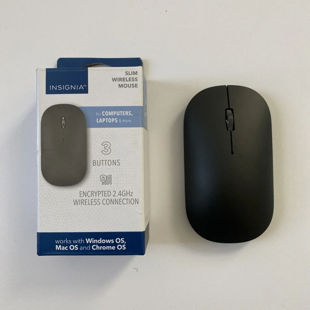 Insignia -‎ Wireless Optical 3-Button Travel Mouse - Slim - Black